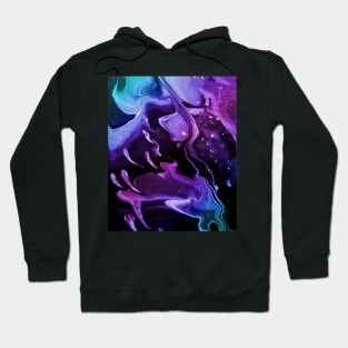 Ghosts - Vaporwave Color Acrylic Pour Hoodie